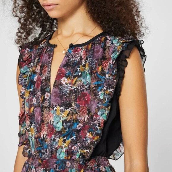 Club Monaco Garden Floral Dress - Winter Berry/Purple